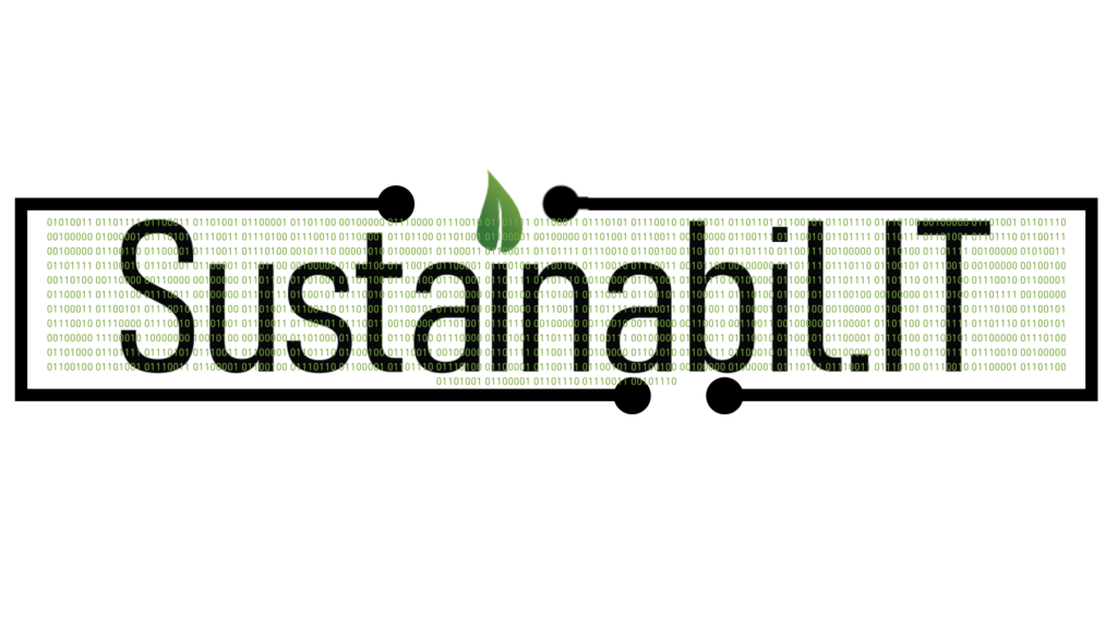 The Sustainabil.IT word logo with a black circuit border with green binary code on a white background. The binary is customised with a hidden cyber security, GRC, and ESG.