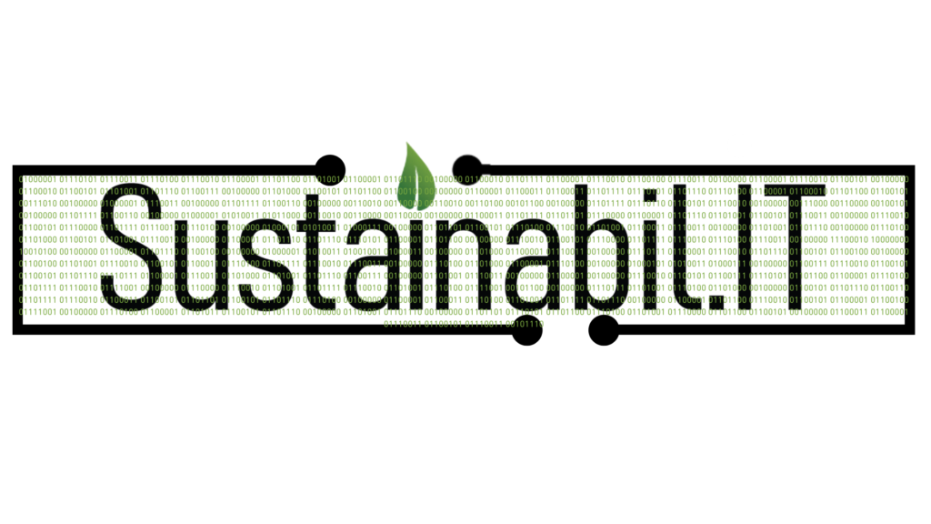 The Sustainabil.IT word logo with a black circuit border with green binary code on a white background. The binary is customised with a hidden cyber security, GRC, and ESG.